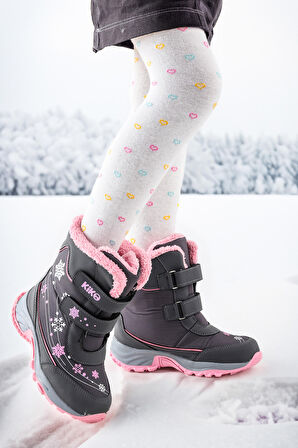 Kiko Kids Kartanesi Cırtlı Kız Çocuk Kar Bot Soğuk Suya Dayanıklı