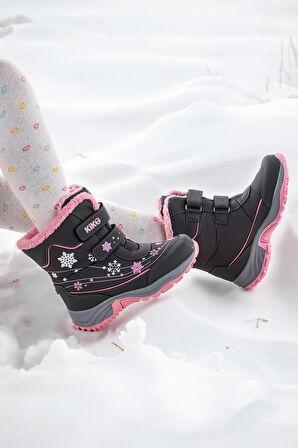 Kiko Kids Kartanesi Cırtlı Kız Çocuk Kar Bot Soğuk Suya Dayanıklı