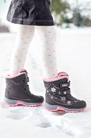 Kiko Kids Kartanesi Cırtlı Kız Çocuk Kar Bot Soğuk Suya Dayanıklı