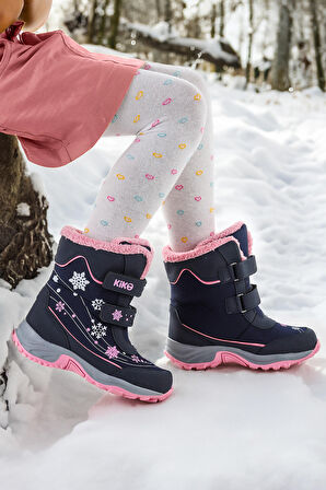 Kiko Kids Kartanesi Cırtlı Kız Çocuk Kar Bot Soğuk Suya Dayanıklı