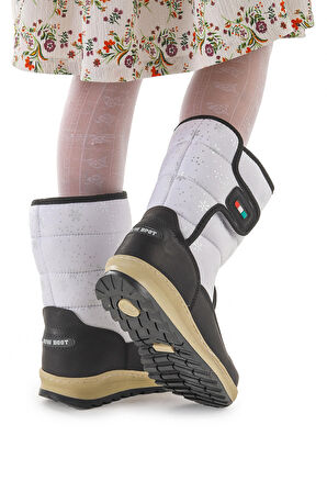 Kiko Kids Lp 708090 Kar Desenli Cırtlı Kız Çocuk Kar Bot Ayakkabı