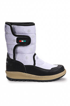 Kiko Kids Lp 708090 Kar Desenli Cırtlı Kız Çocuk Kar Bot Ayakkabı