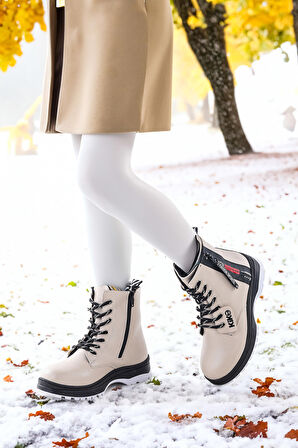 Kiko Kids Fermuarlı Termo Taban Kız Çocuk Bot 623 Cilt