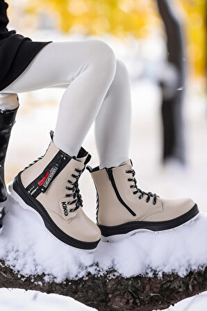 Kiko Kids Fermuarlı Termo Taban Kız Çocuk Bot 623 Cilt