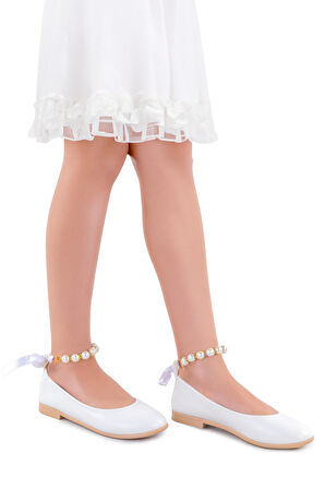 Kiko Kids Cilt İncili Lastikli Kız Bebek Babet Ayakkabı Arç 01