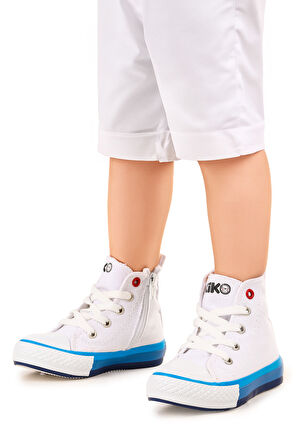 Kiko Kids Tinna Bağcıklı Erkek Bebek Boğazlı Keten Spor Ayakkabı