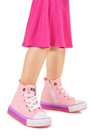 Kiko Kids Tinna Bağcıklı Kız Bebek Boğazlı Keten Spor Ayakkabı