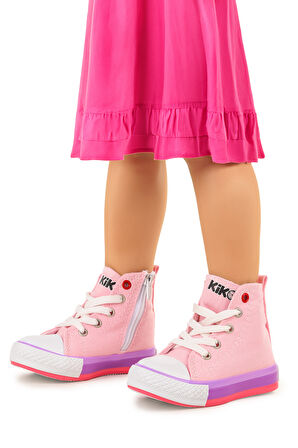 Kiko Kids Tinna Bağcıklı Kız Bebek Boğazlı Keten Spor Ayakkabı