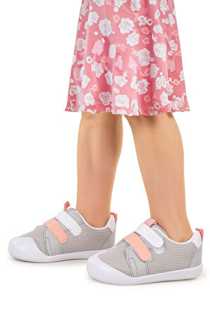 Kiko Kids Textile Cırtlı Kız Bebek Spor Ayakkabı