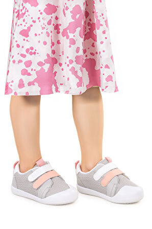Kiko Kids Textile Cırtlı Kız Bebek Spor Ayakkabı