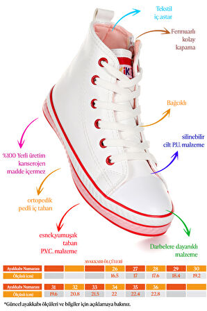 Kiko Kids Pant Günlük Bağcıklı Fermuarlı Kız Çocuk Spor Ayakkabı