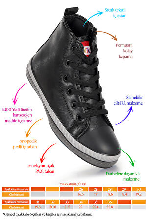  Pant Günlük Bağcıklı Fermuarlı Erkek Çocuk Spor Ayakkabı