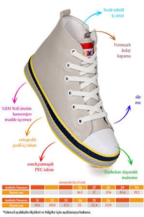  Pant Günlük Bağcıklı Fermuarlı Erkek Çocuk Spor Ayakkabı