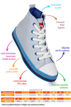  Pant Günlük Bağcıklı Fermuarlı Erkek Çocuk Spor Ayakkabı