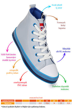  Pant Günlük Bağcıklı Fermuarlı Erkek Bebek Spor Ayakkabı