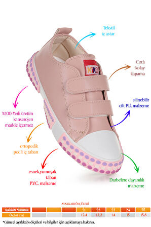 Kiko Kids Kach Cırtlı Kız Bebek Günlük Spor Ayakkabı