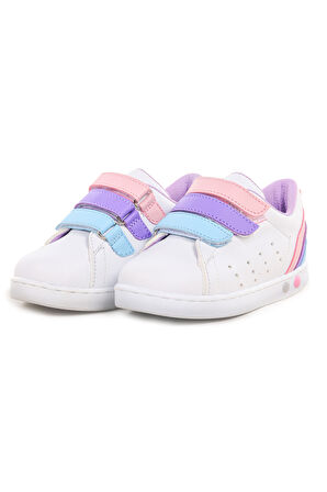 Kiko Kids Lunce Cırtlı Işıklı Kız Bebek Spor Ayakkabı