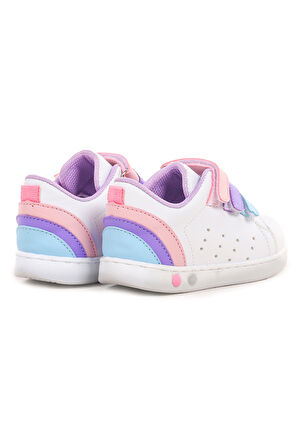 Kiko Kids Lunce Cırtlı Işıklı Kız Bebek Spor Ayakkabı