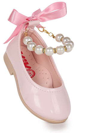  Blanch İncili Lastikli Kız Bebek Babet Ayakkabı