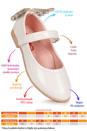  Friga Kelebek Cırtlı Kız Çocuk Babet Ayakkabı