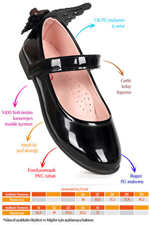  Friga Kelebek Cırtlı Kız Çocuk Babet Ayakkabı