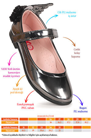  Friga Kelebek Cırtlı Kız Çocuk Babet Ayakkabı