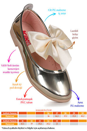  Tari Fiyonk Lastikli Kız Çocuk Babet Ayakkabı