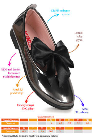  Tari Fiyonk Lastikli Kız Çocuk Babet Ayakkabı