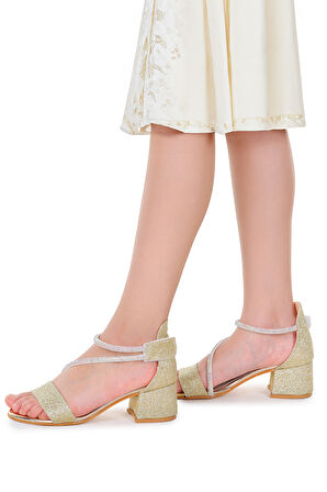 Kiko Kids Pisar Günlük Kız Çocuk 4 Cm Topuklu Sandalet Abiye Ayakkabı