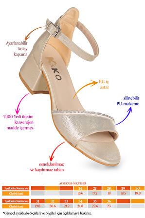 Kiko Kids Elos Günlük Kız Çocuk 4 Cm Topuklu Sandalet Ayakkabı