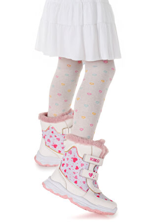 Kiko Kids Kartanesi Cırtlı Kız Çocuk Kar Bot Soğuk Suya Dayanıklı