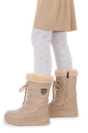 Kiko Kids İçi Termal Kürklü Kız Çocuk Kar Botu Ayakkabı Twg 995