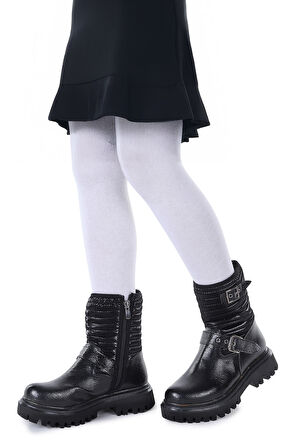 Kiko Kids Kirle Çatlak Fermuarlı Günlük Kız Çocuk Bot Ayakkabı