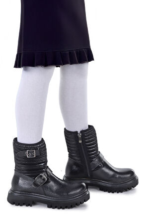 Kiko Kids Kirle Çatlak Fermuarlı Günlük Kız Çocuk Bot Ayakkabı