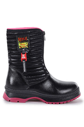 Kiko Kids Mesan Çatlak Fermuarlı Günlük Kız Çocuk Bot Ayakkabı
