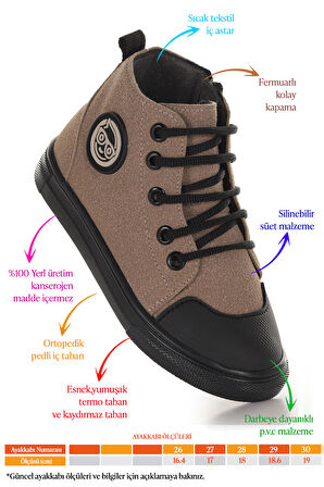 Kiko Kids Kai Fermuarlı Erkek Çocuk Günlük Bot Ayakkabı