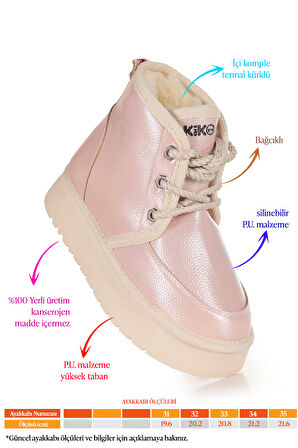 Kiko Kids Buck Cilt Bağcıklı Kız Çocuk Bot Ayakkabı