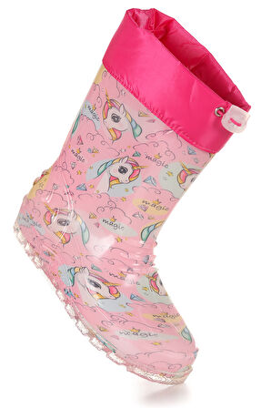 Kiko Kids Unicorn Su Geçirmez Kız Çocuk Yağmur Çizmesi