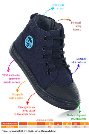 Kiko Kids Kai Fermuarlı Erkek Bebek Günlük Bot Ayakkabı