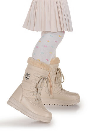 Kiko Kids İçi Termal Kürklü Kız Çocuk Kar Botu Ayakkabı Twg 995