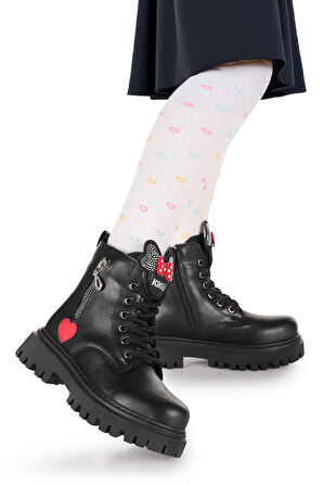 Kiko Kids Bella Günlük Fermuarlı Kız Çocuk Bot Ayakkabı