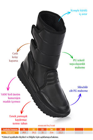 Kiko Kids Riko Cırtlı Termo Taban Kız Çocuk Kar Botu