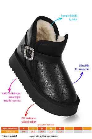 Kiko Kids Rokca Cilt Kemerli Kız Çocuk Bot Ayakkabı