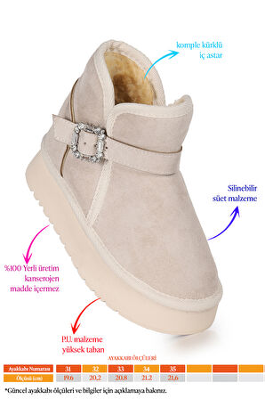 Kiko Kids Rokca Nubuk Kemerli Kız Çocuk Bot Ayakkabı
