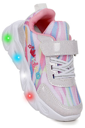 Kiko Kids Teno Cırtlı Işıklı Kız Bebek Spor Ayakkabı