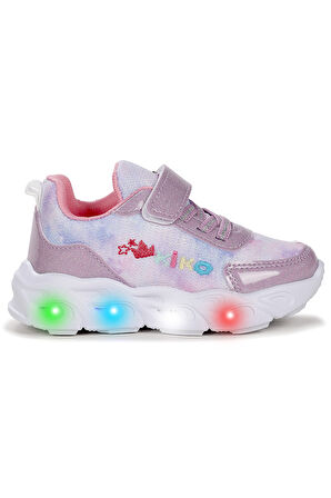 Kiko Kids Teno Cırtlı Işıklı Kız Bebek Spor Ayakkabı