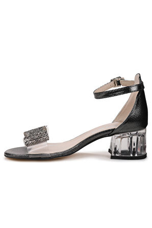 Kiko Kids Tire Vakko Kız Çocuk 4 Cm Şeffaf Topuklu Sandalet Abiye Ayakkabı