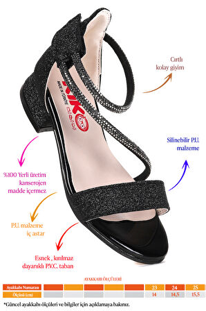 Kiko Kids Yada Kum Simli Kız Bebek 2 Cm Topuklu Sandalet Abiye Ayakkabı