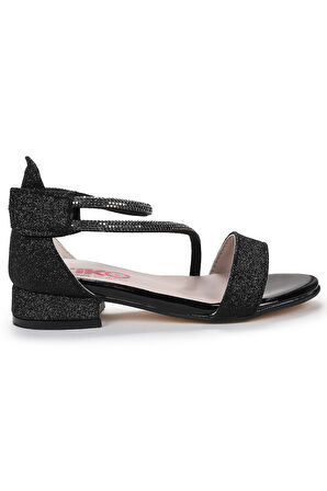 Kiko Kids Yada Kum Simli Kız Bebek 2 Cm Topuklu Sandalet Abiye Ayakkabı