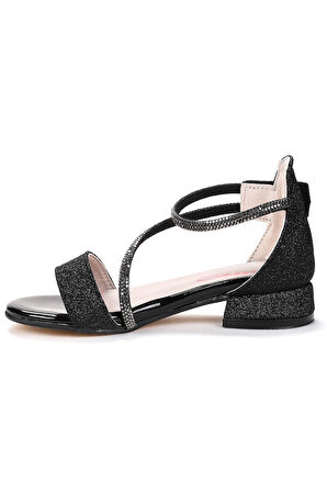 Kiko Kids Yada Kum Simli Kız Bebek 2 Cm Topuklu Sandalet Abiye Ayakkabı